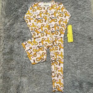 Miller & Co Children's Cancer Awareness Bamboo Zippy Sleeper 18-24 Months NEW